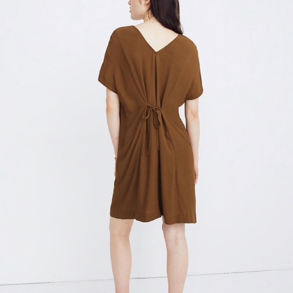 NWT Madewell Downtown Tie Back Dress Olive - Picture 4 of 9